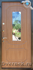 Образец стальной двери МДФ с окошком