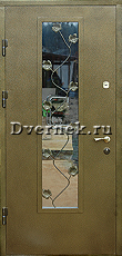 Стальная дверь с большим стеклом от  Dvernek.ru