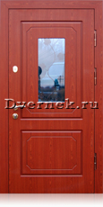 Металлическая дверь с  окном и ковкой