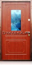Металлическая дверь со стеклом и ковкой Dvernek.ru