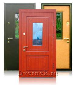 Металлические двери со стеклом и ковкой Зеленоград